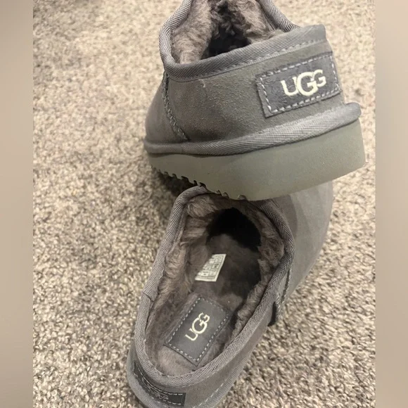 Gray Suede Slip-On Slippers - Picture 4 of 5